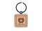 Ireland Travel Pot of Gold Shamrock Leprechaun Engraved Wood Square Keychain Tag Charm
